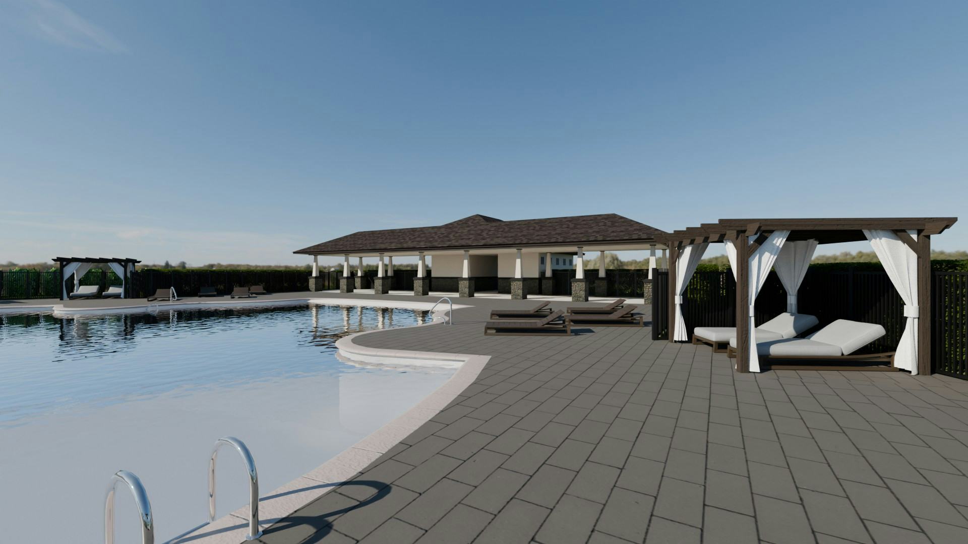 Rendering of the pool amenity under development at Cypress Ridge Ranch in Wimauma